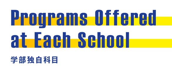 Programs at Each Schools 学部プログラム